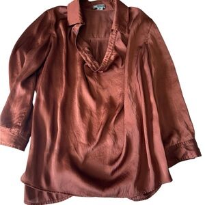 Vince Rust Silk Blouse